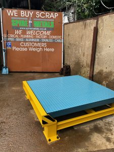 Weigh and pay scale at Spire Metals scrap yard